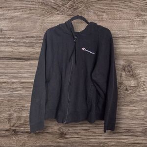 ⭐️Champion Mens Black Full-Zip Hoodie Size XXL